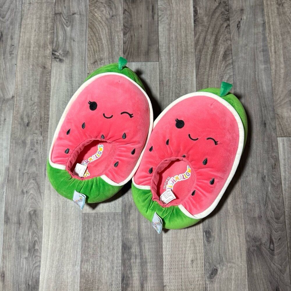 Squishmallow Wanda the watermelon plush slippers